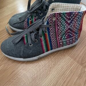Colorful Patterned High-Top Sneakers